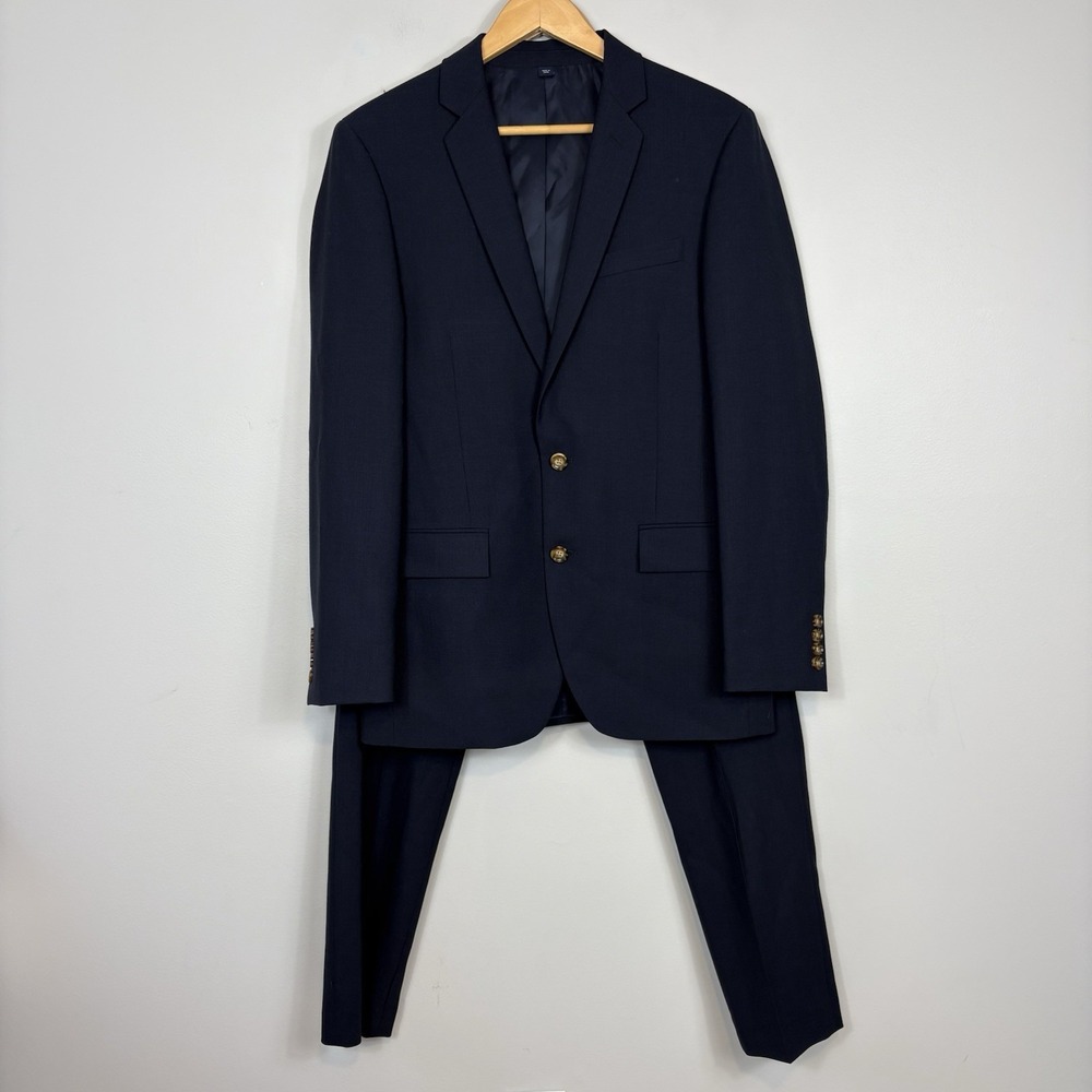 NWT J.Crew Thompson 100% Wool Mens Suit Jacket 38R Pants 32x32 Navy